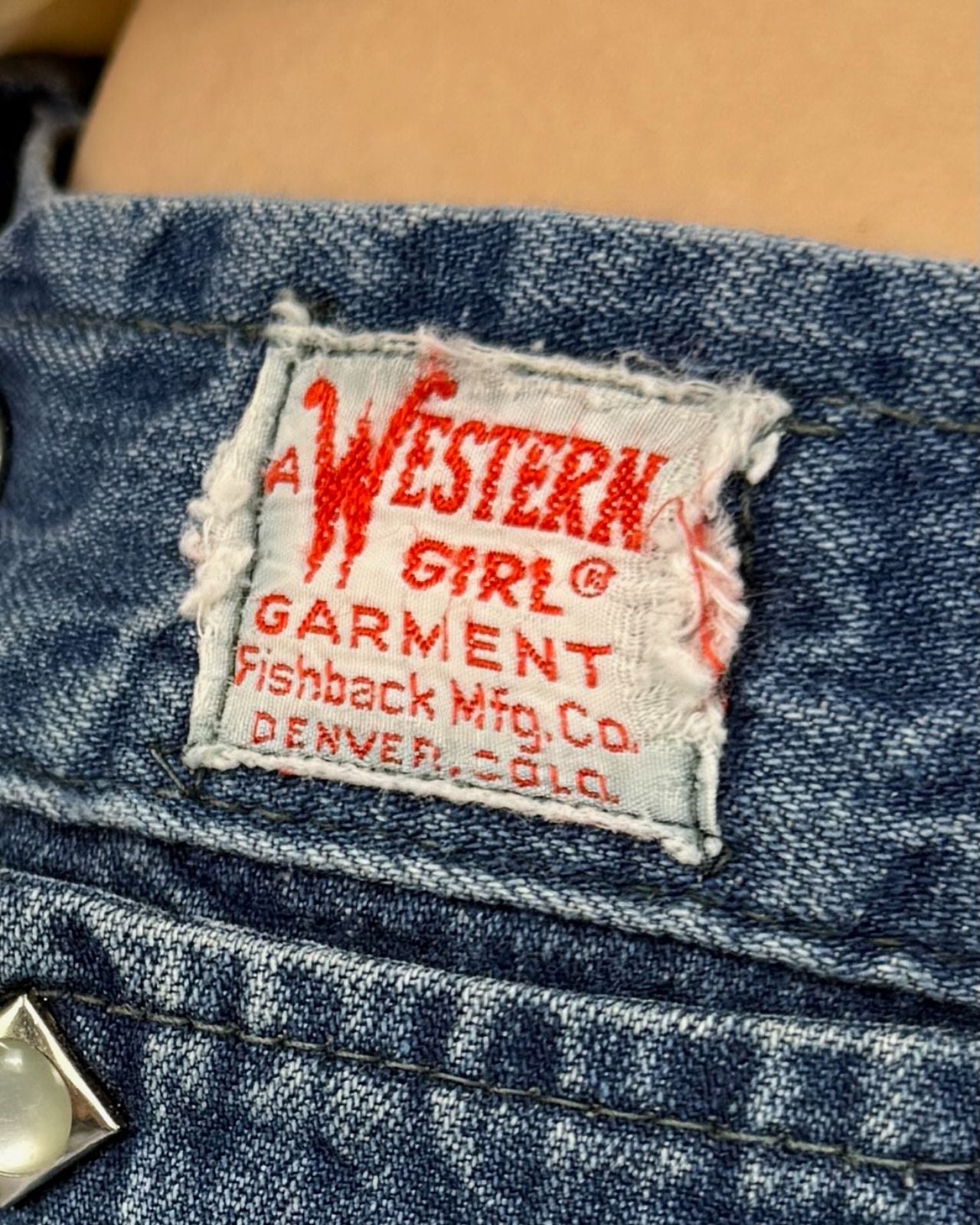 1950s Western Girls Pearl Snap Jeans