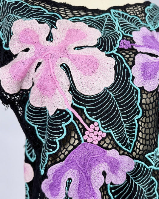 Hibiscus Open Weave Blouse