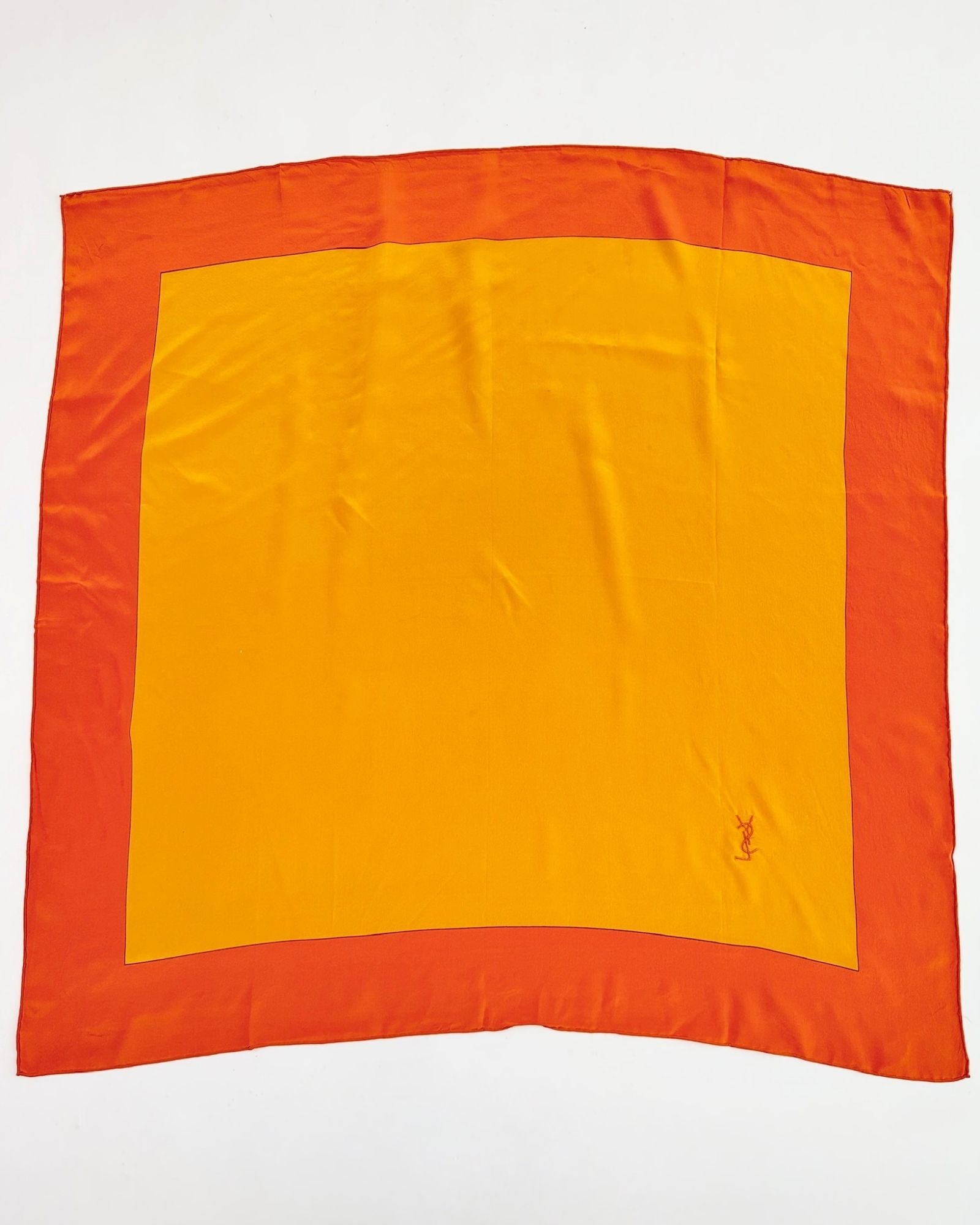 YSL Orange Silk Scarf