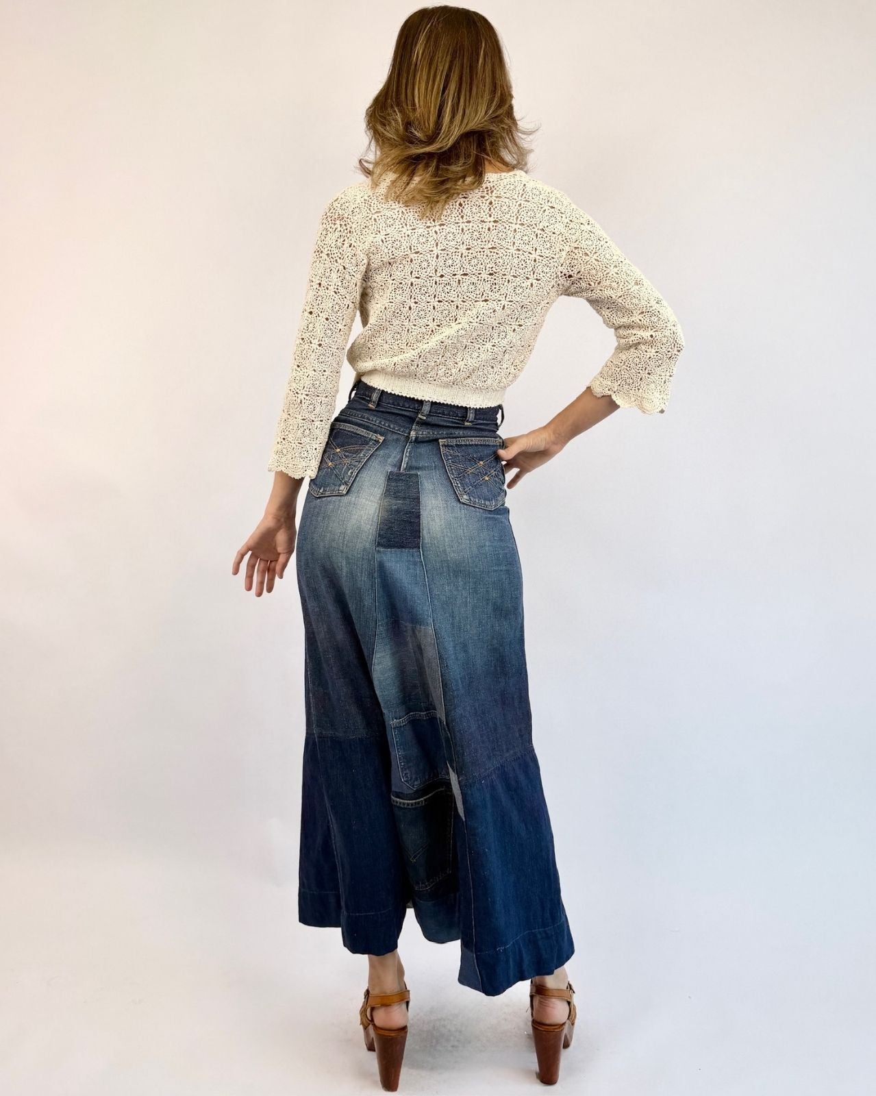 Pocket Full of Sunshine Denim Patchwork Maxi Skirt