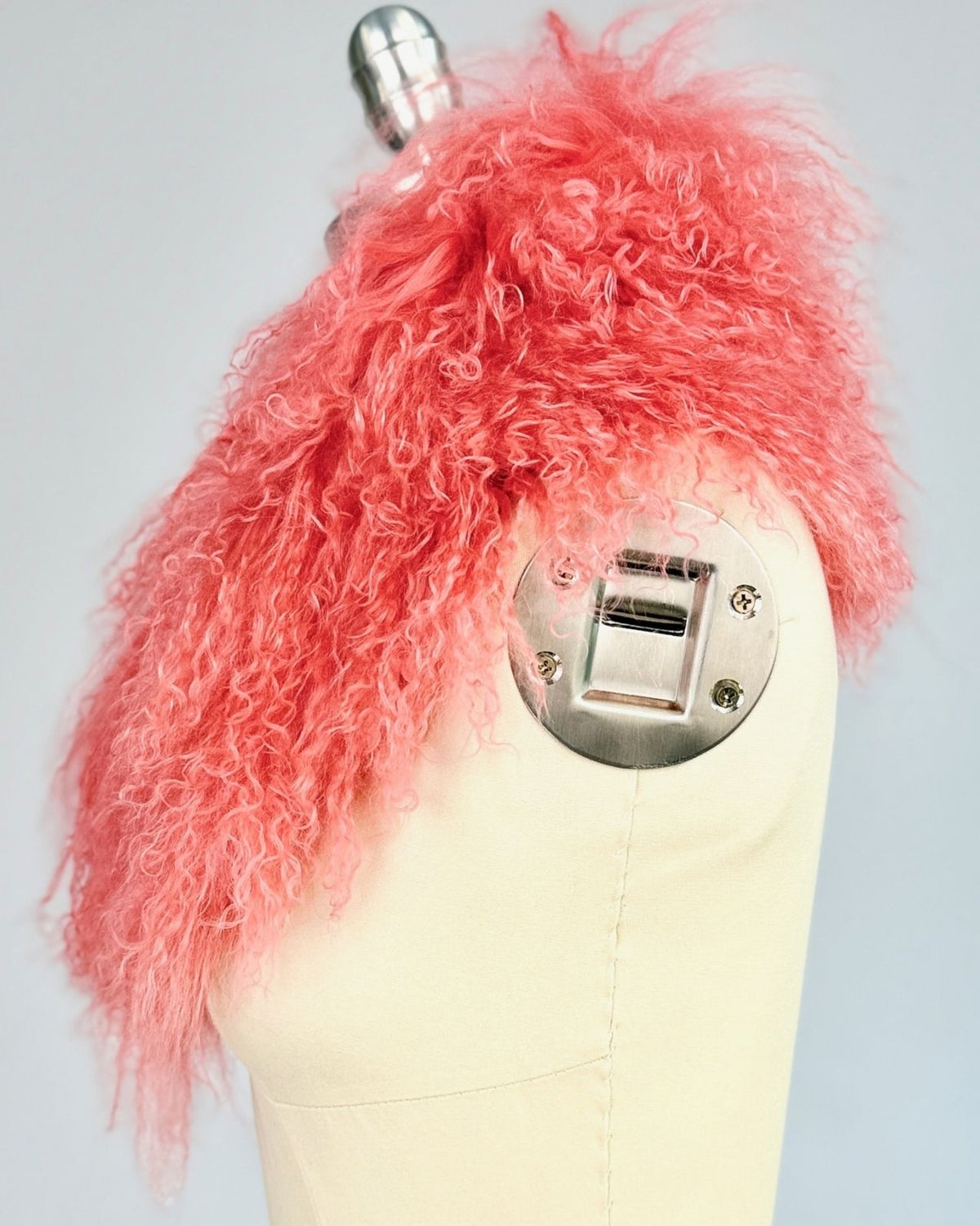 Pink Mongolian Lamb Collar