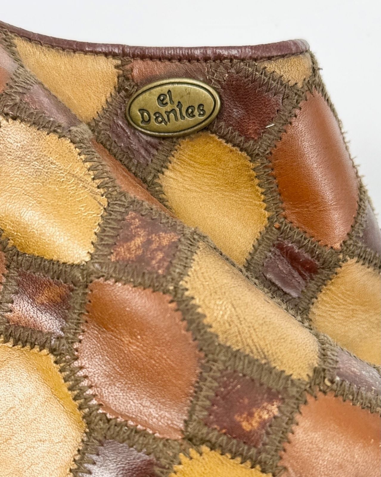 Brown Patchwork Platform Sandals