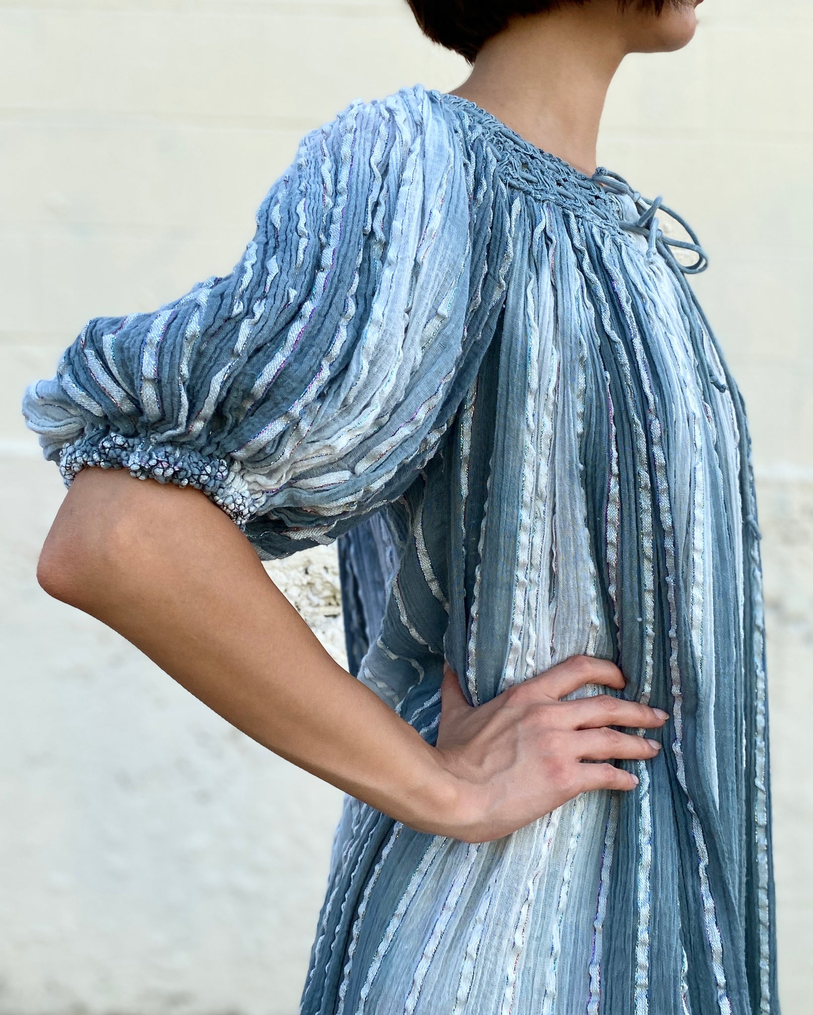 Winter Skies Grecian Gauze Dress