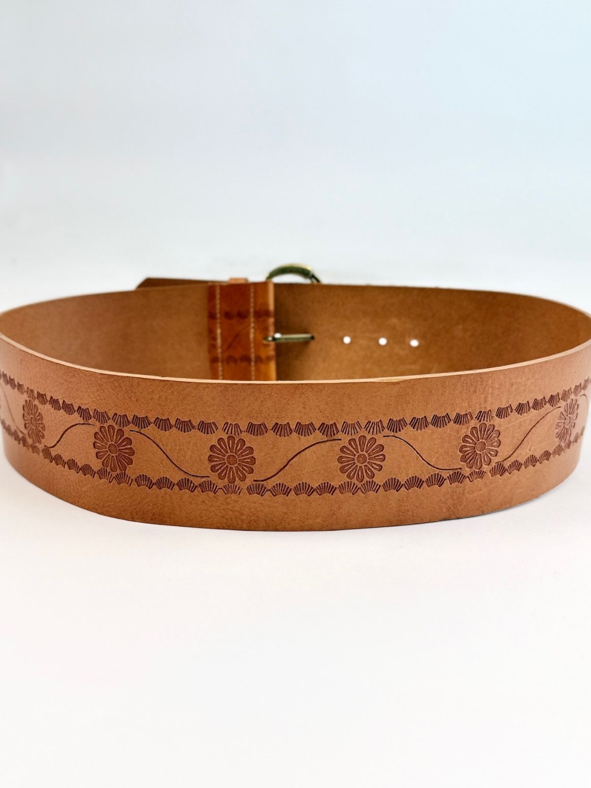 Daisy Tooled Leather Belt