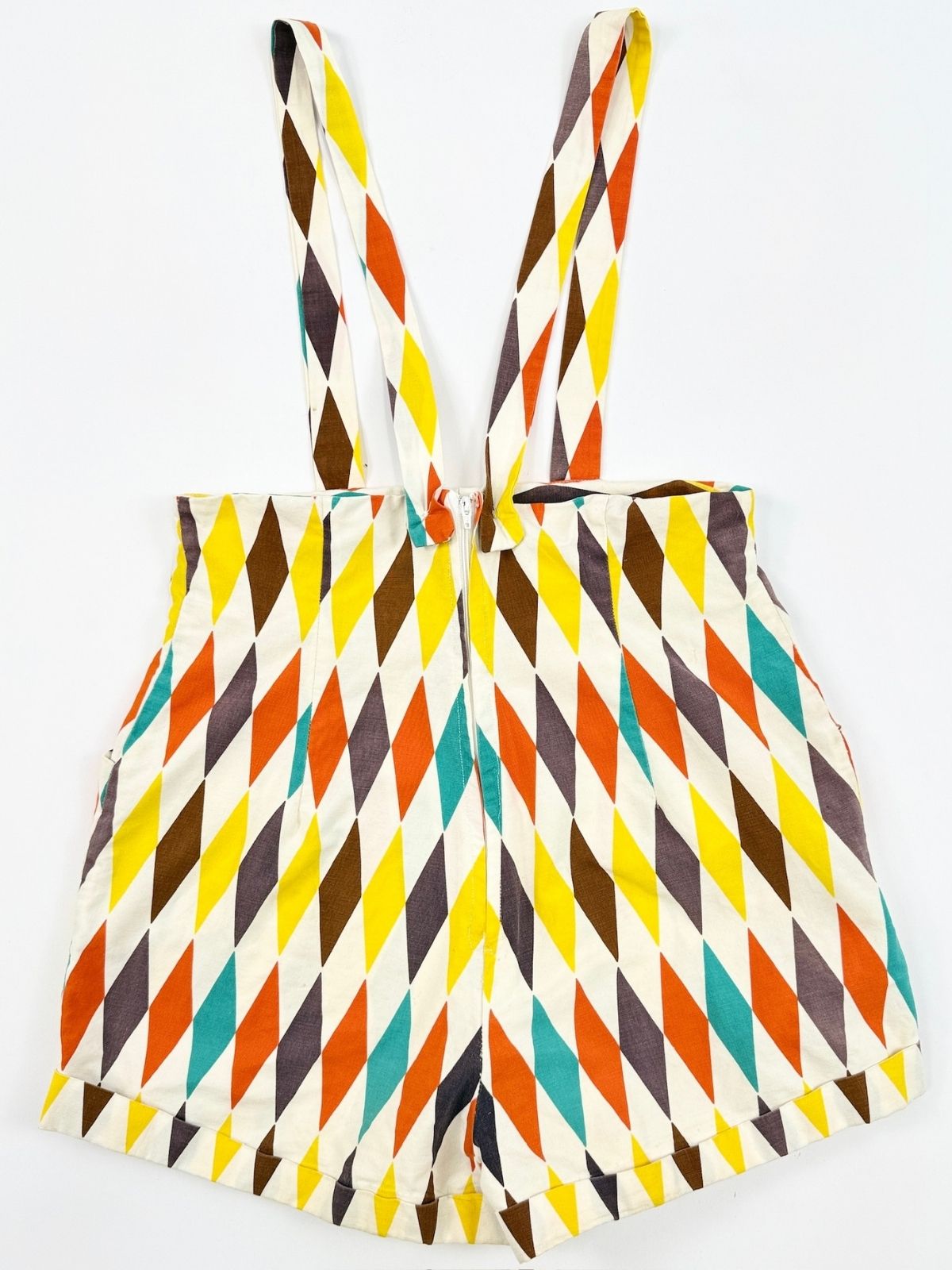 Colorful Harlequin Cotton Romper
