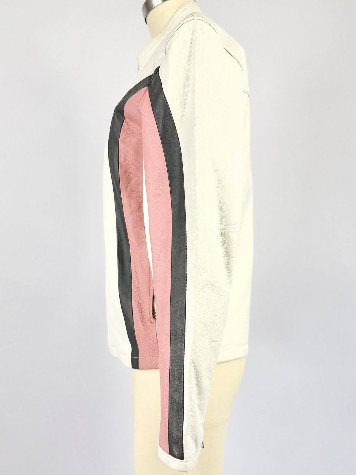 Pink & White Moto Mami Jacket