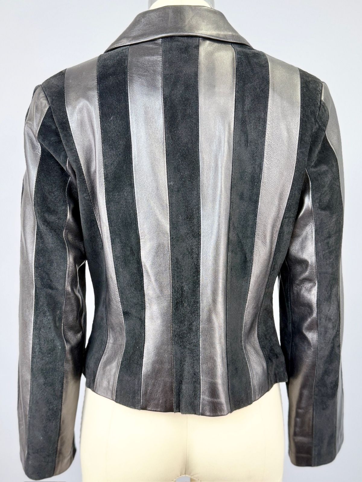 North Beach Leather Suede and Striped Jacket