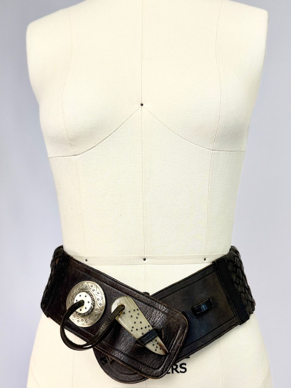 Wide Braided Leather Belt