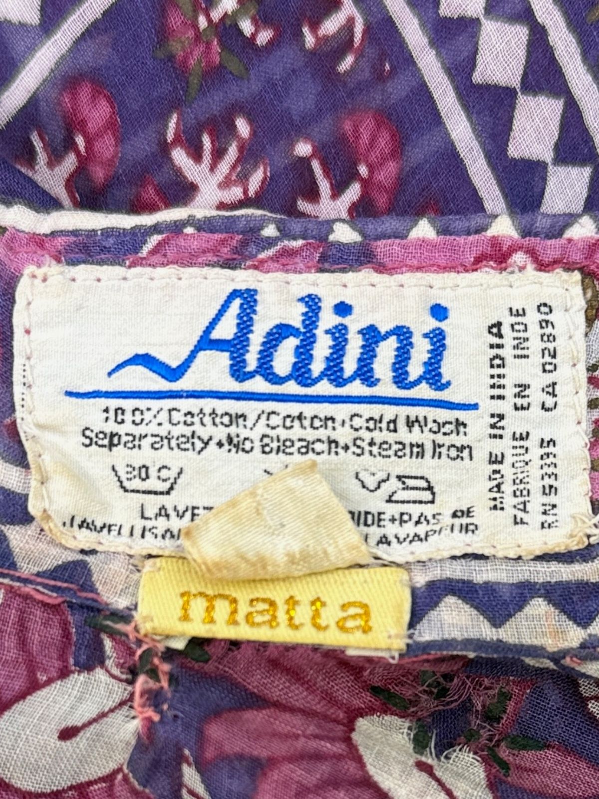 Adini 70s The Violet Crown Indian Cotton Dress