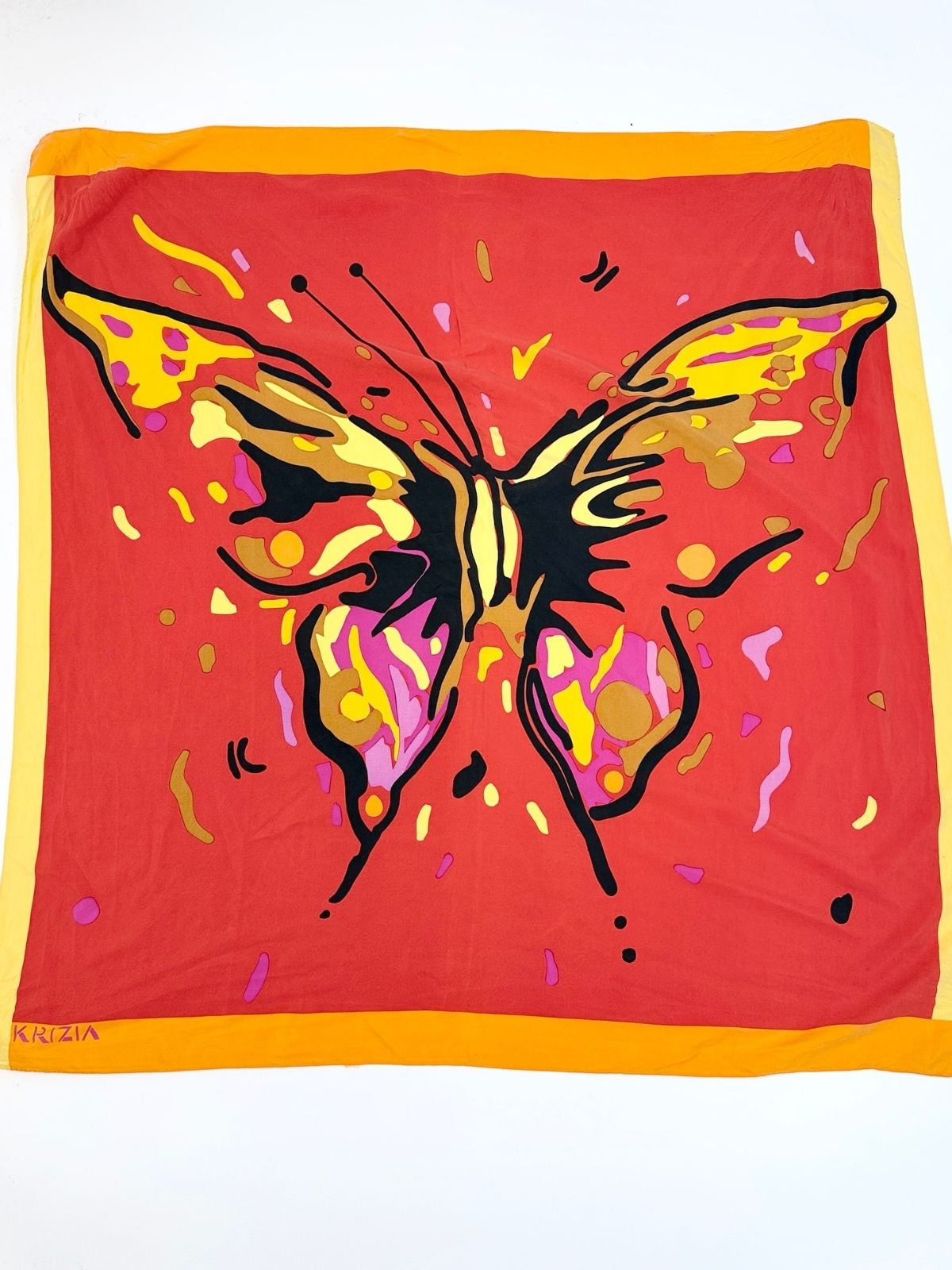 Krizia Butterfly Silk Scarf
