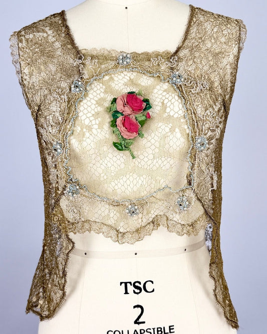 Antique Gold Metallic Beaded Tank