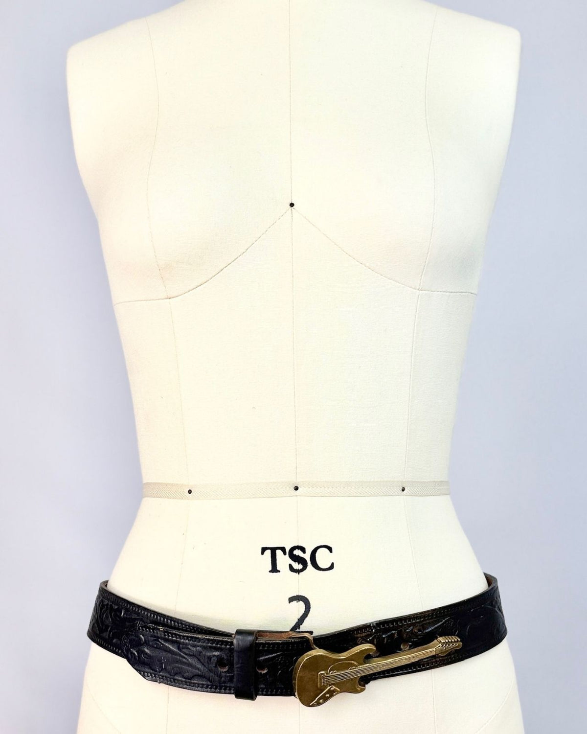 Guitar Buckle Leather Belt