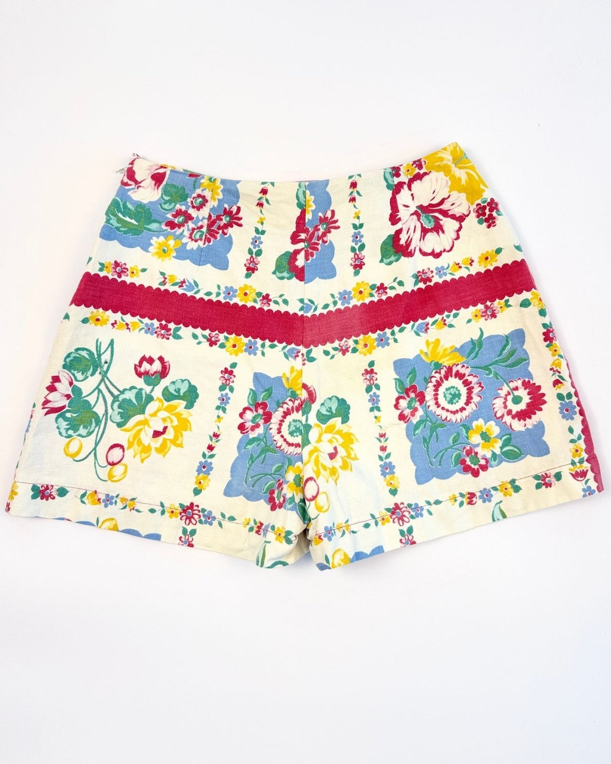 1950s Floral Cotton Shorts