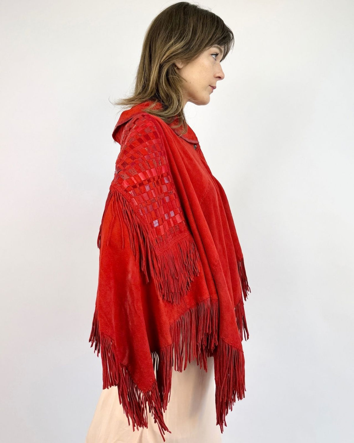 Gossamer Wings Woven Romance Suede Poncho