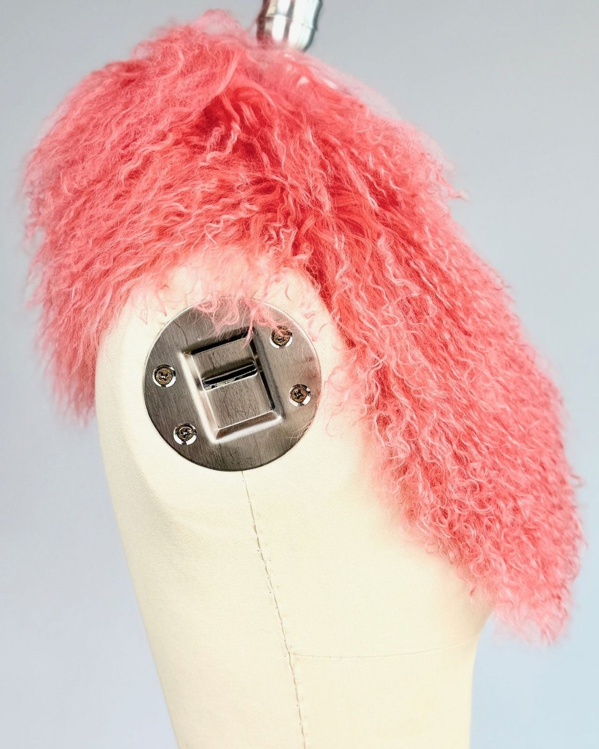 Pink Mongolian Lamb Collar