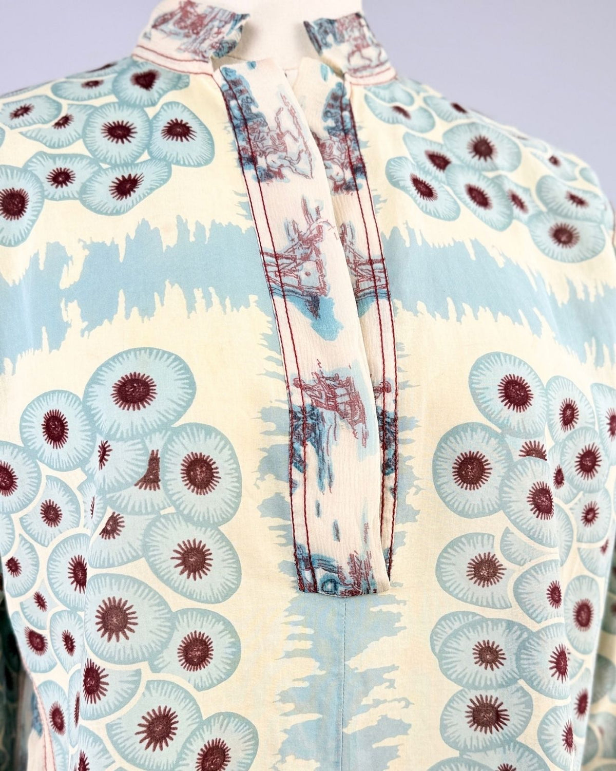 Hermès Aqua and Cream Tunic