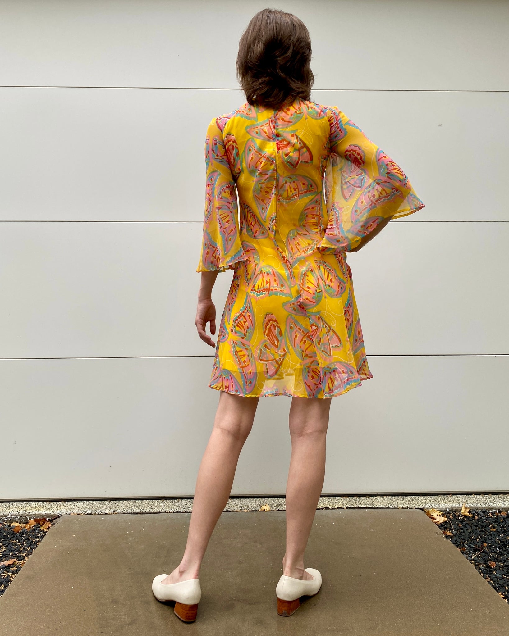 60’s Chiffon Butterfly Dress