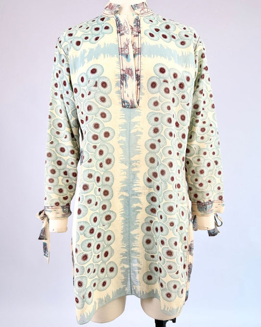 Hermès Aqua and Cream Tunic