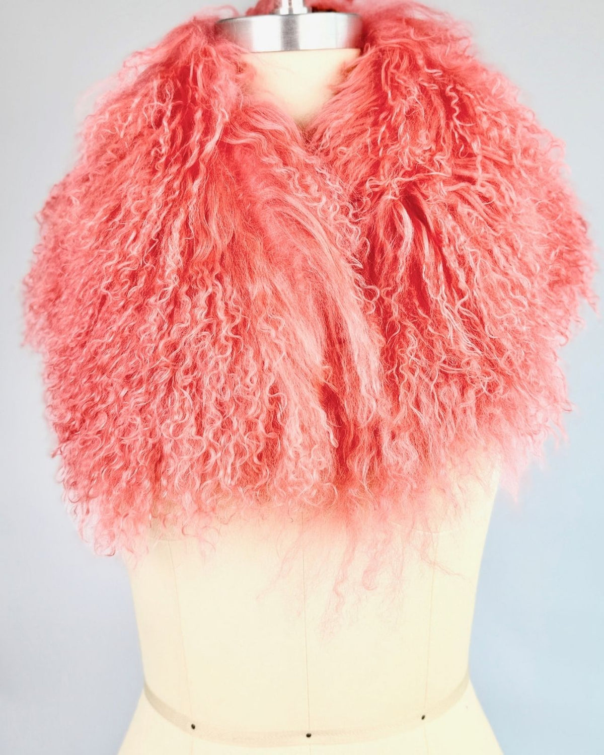 Pink Mongolian Lamb Collar