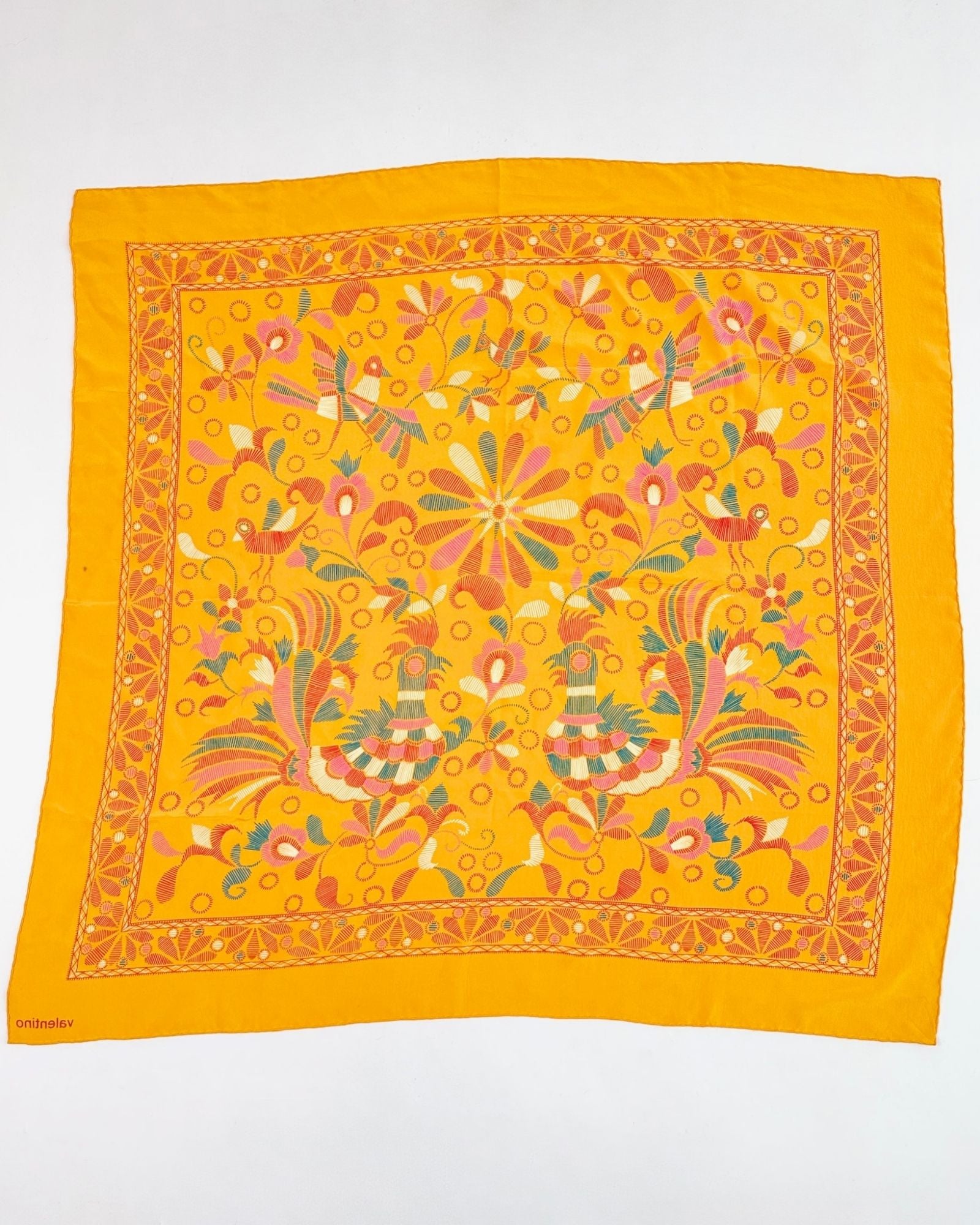 Valentino Bird Silk Scarf