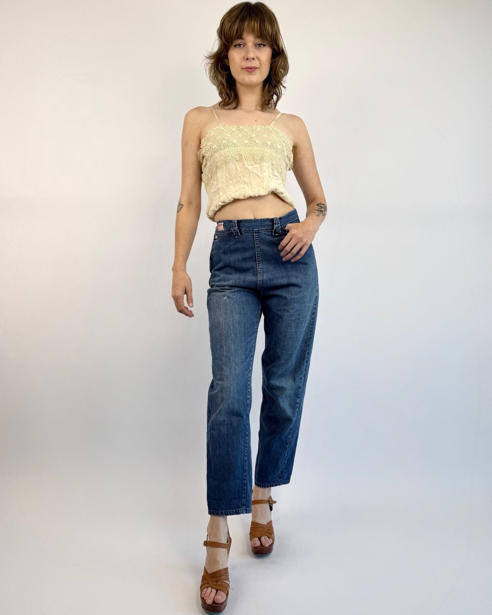 1950s Western Girls Pearl Snap Jeans