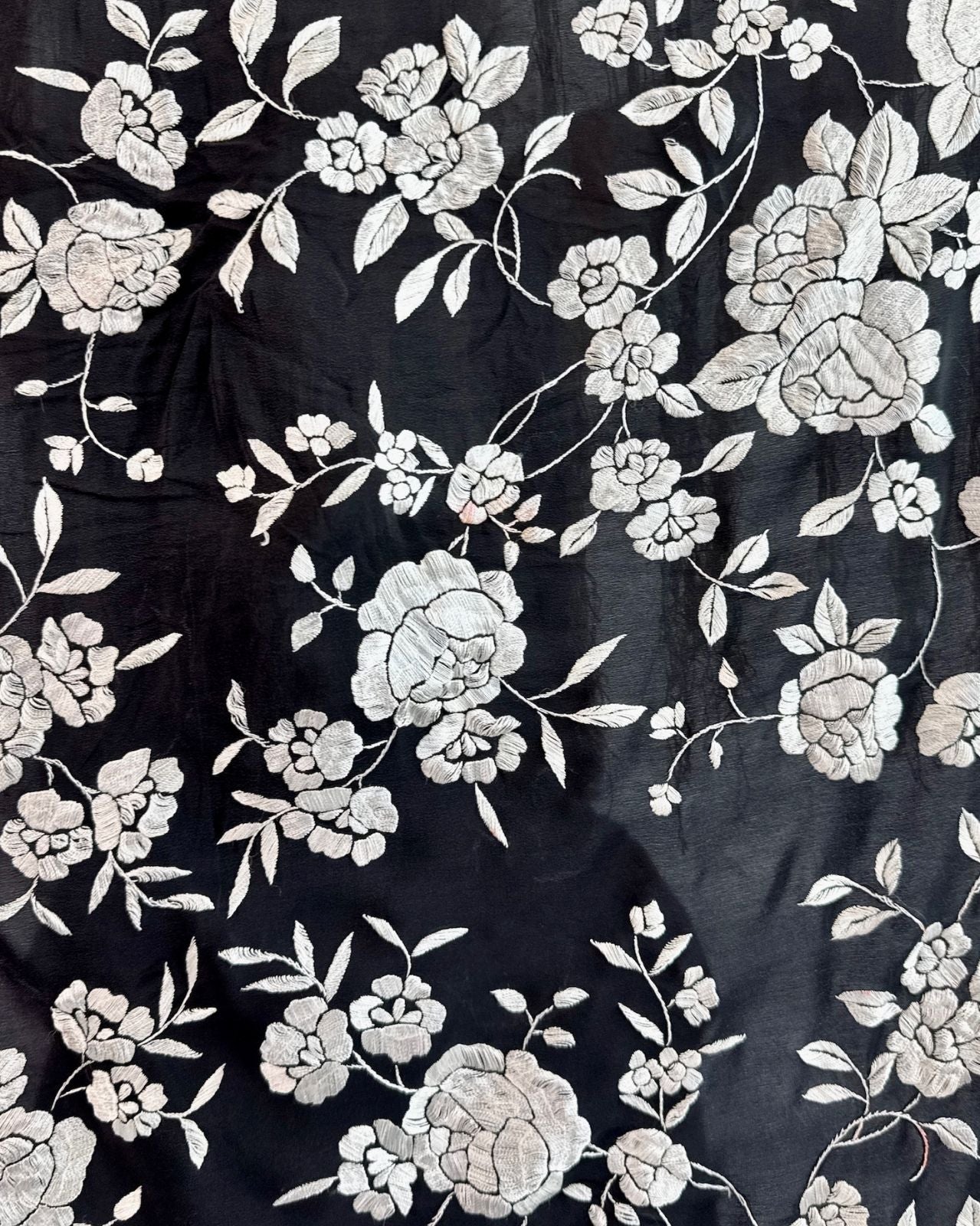 Moonstruck Garden Embroidered Piano Shawl
