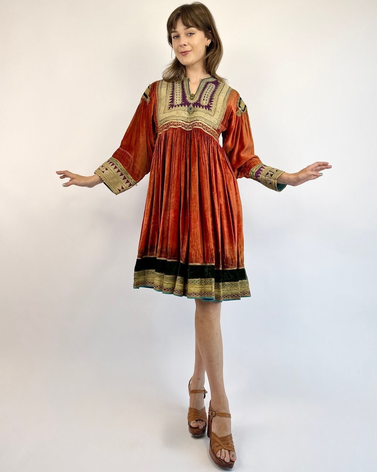 Afghan Citrine Centuries Folk Art Dress