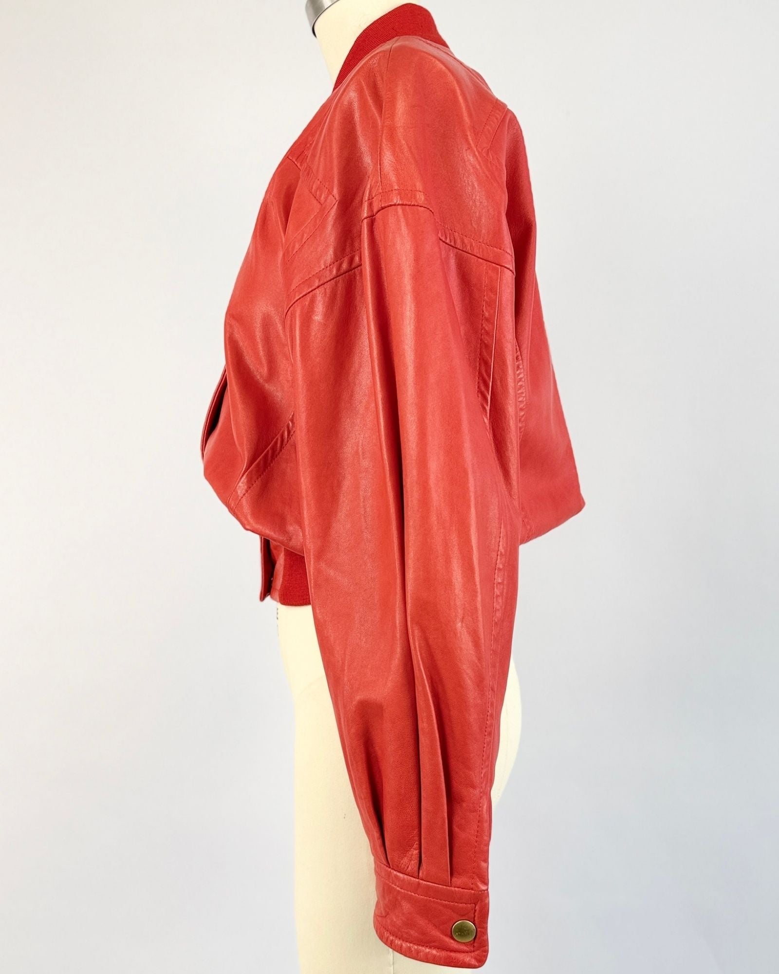 Escada Ten Hut Red Leather Jacket