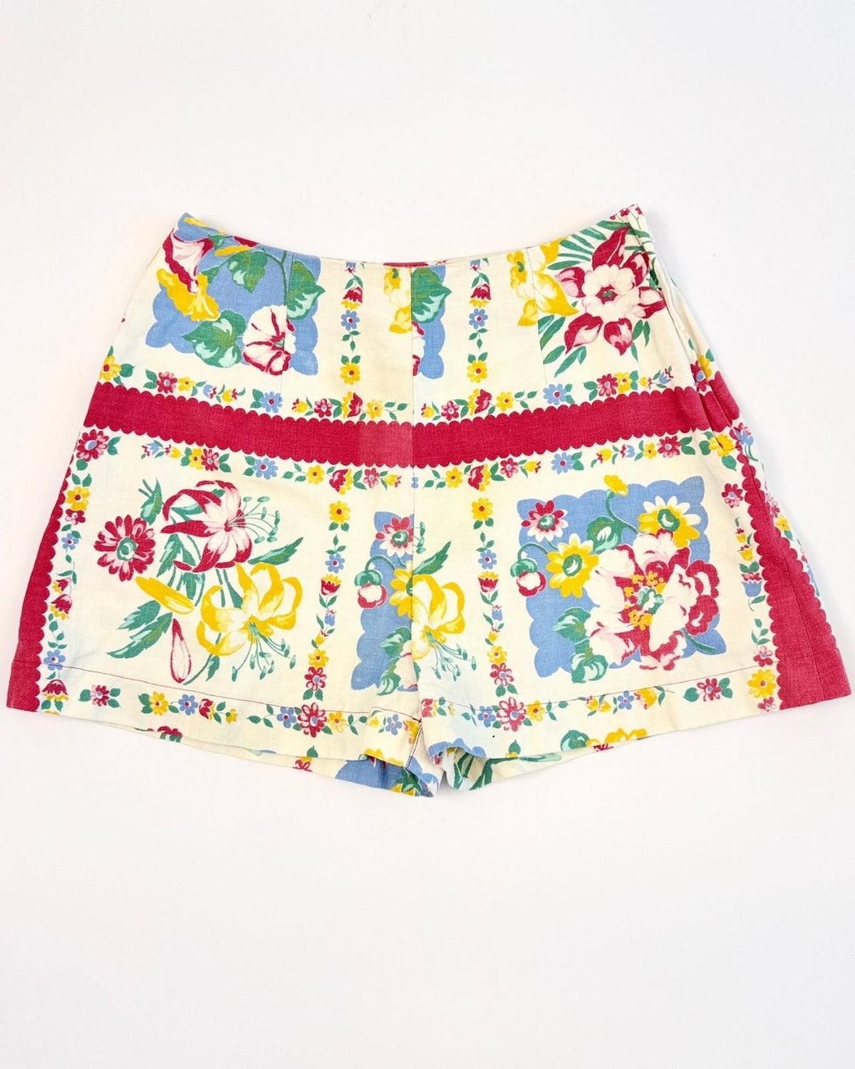 1950s Floral Cotton Shorts