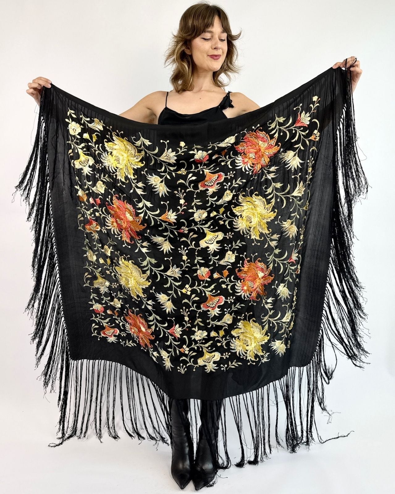 Hidden Blooms Silk Piano Shawl
