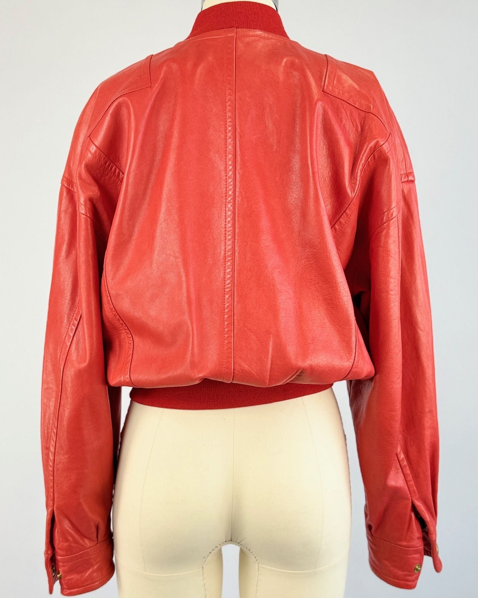 Escada Ten Hut Red Leather Jacket