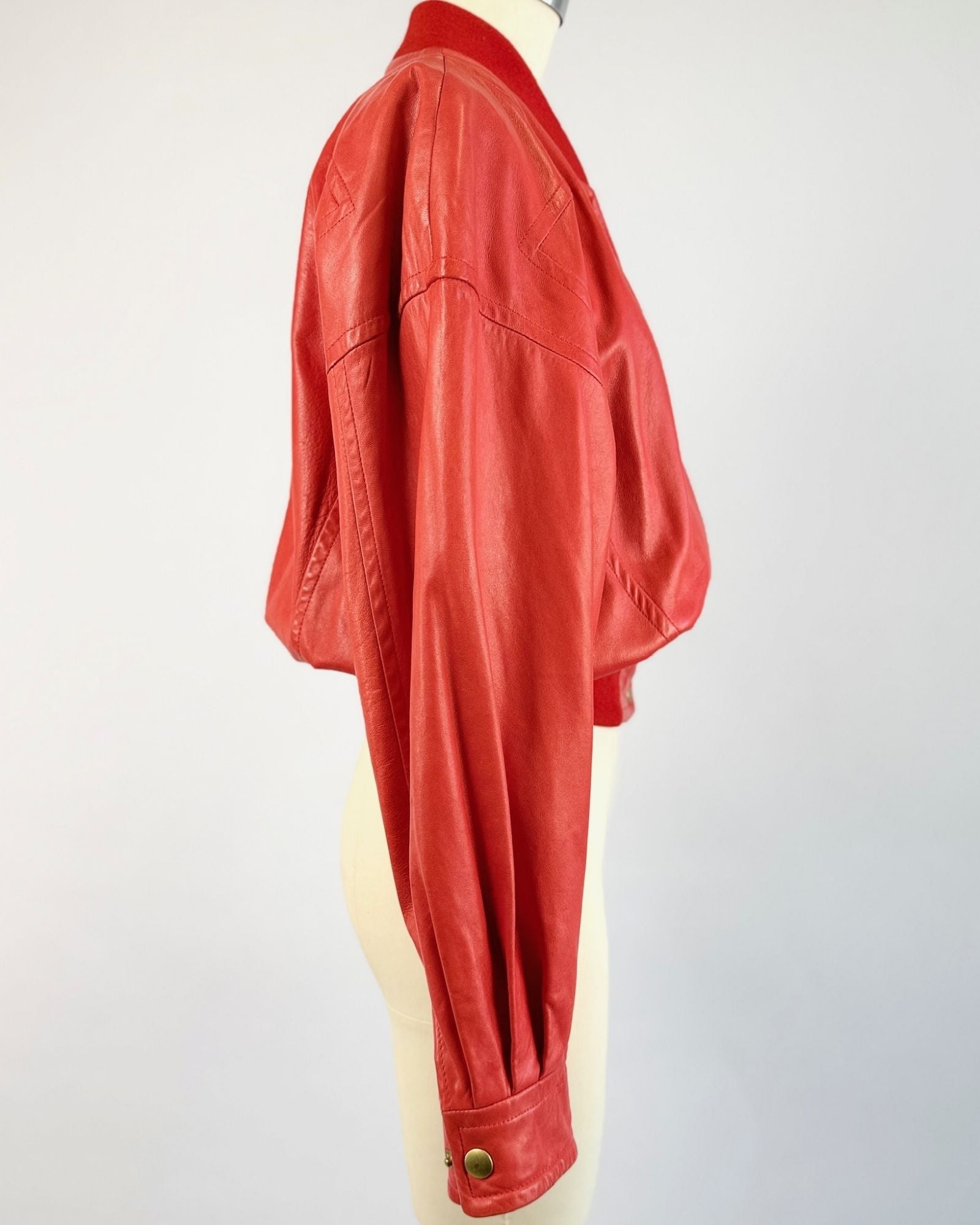 Escada Ten Hut Red Leather Jacket
