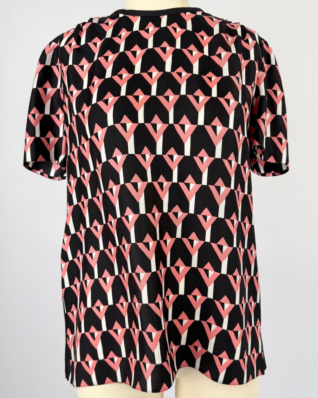 Prada Silk Geometric Printed Blouse
