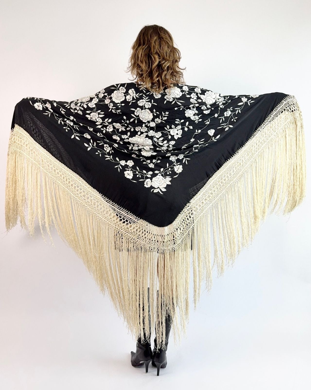 Moonstruck Garden Embroidered Piano Shawl