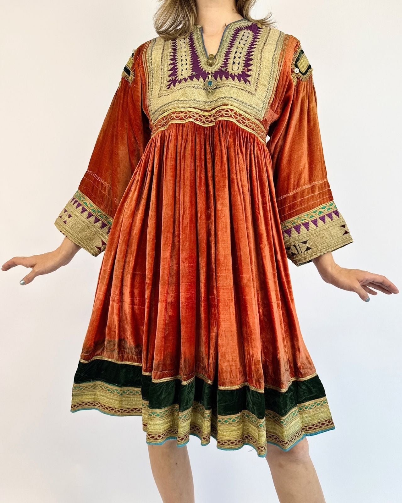 Afghan Citrine Centuries Folk Art Dress