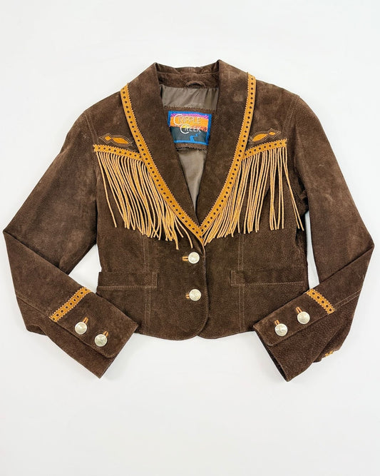 Brown Leather Fringe Jacket