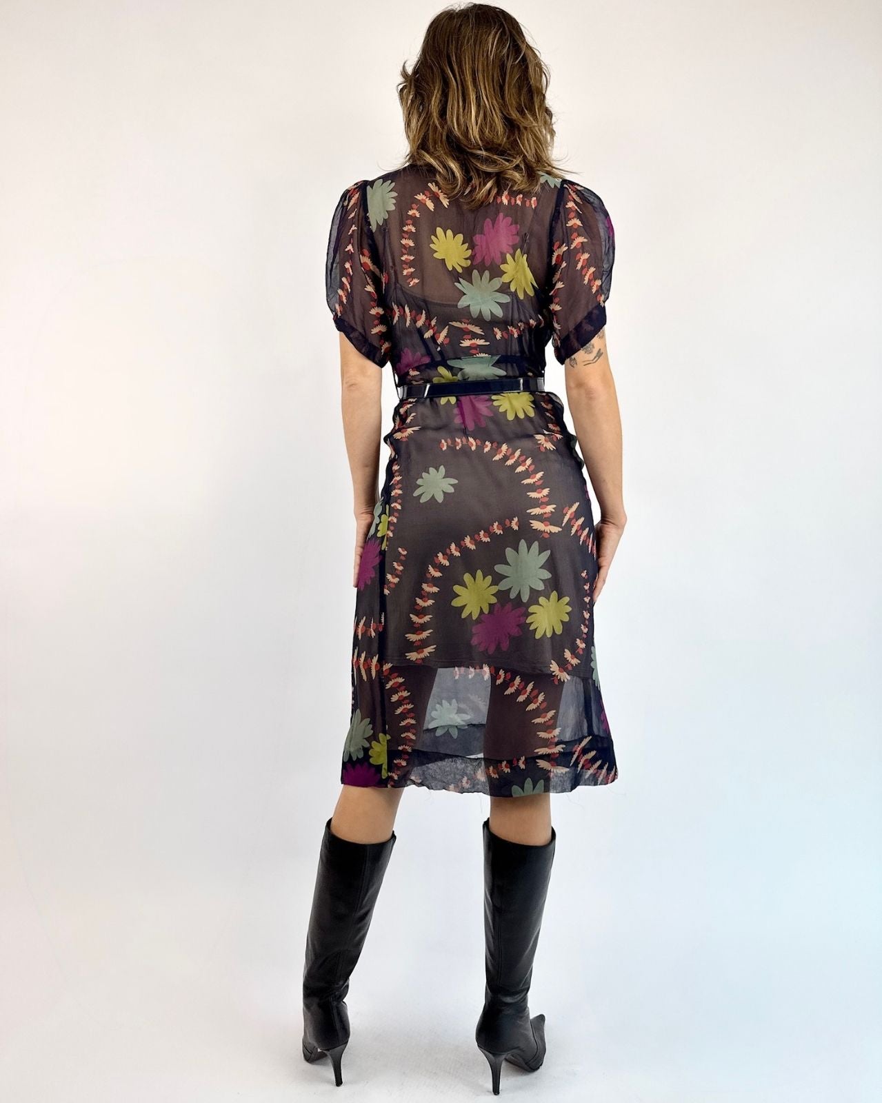 1940s Spring In My Step Silk Dress