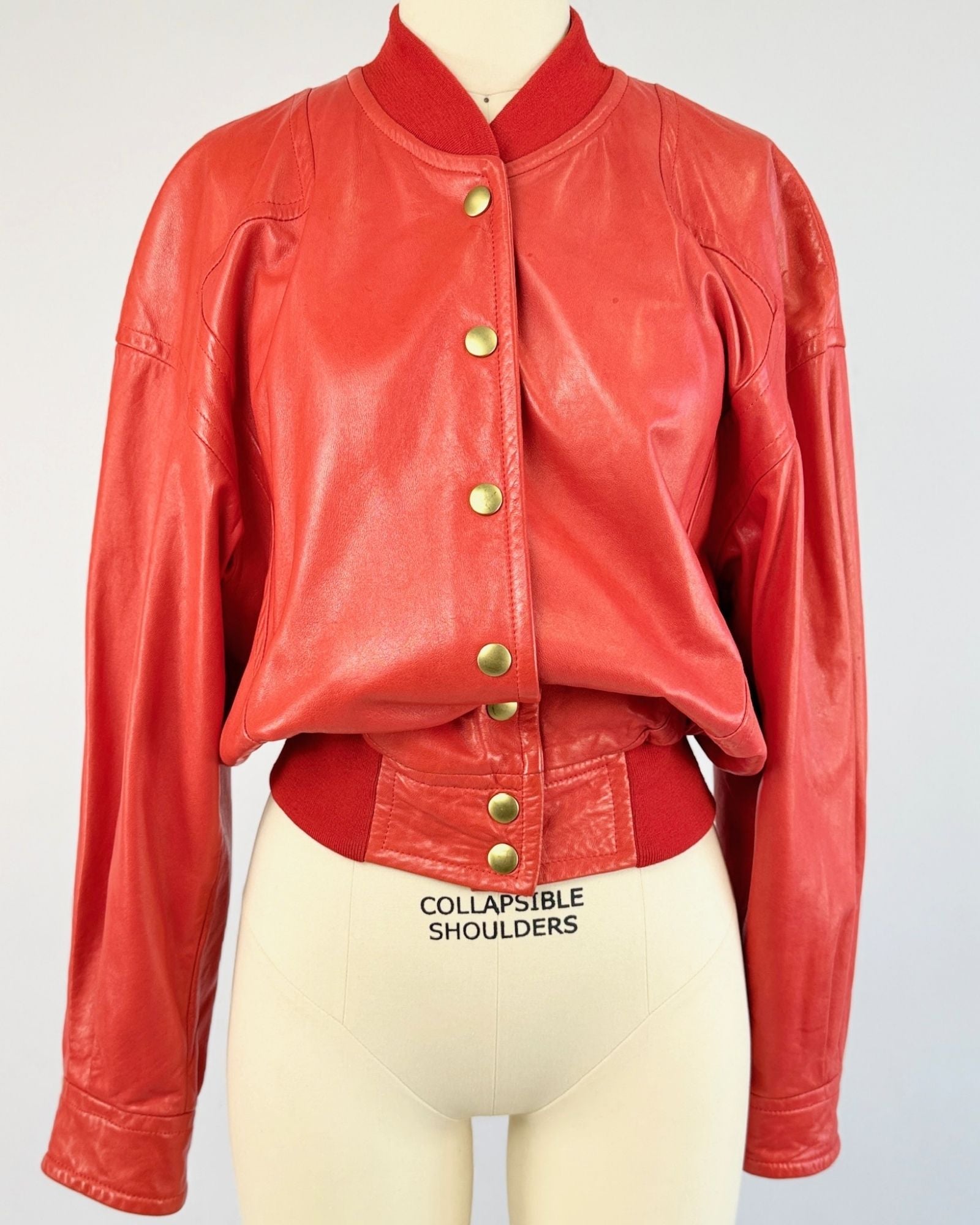 Escada Ten Hut Red Leather Jacket