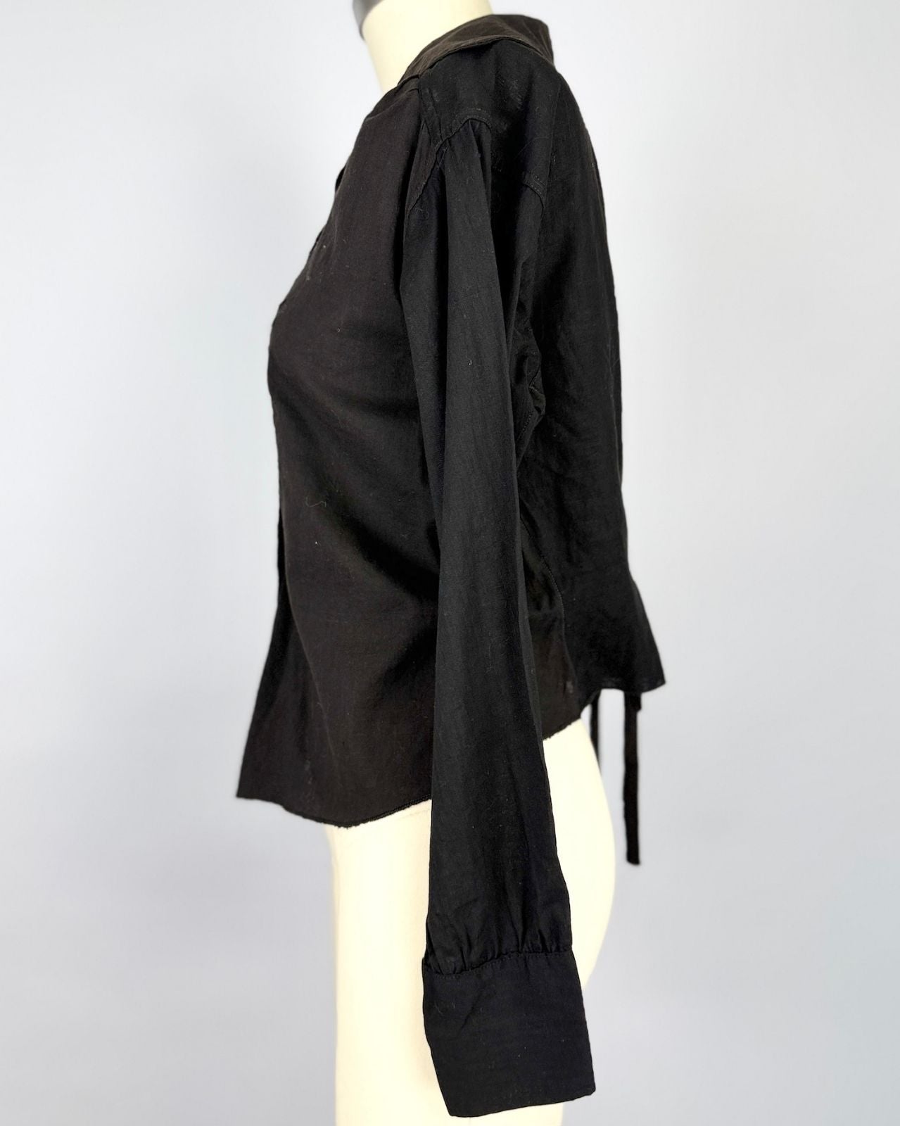 Black Edwardian Embroidered Blouse
