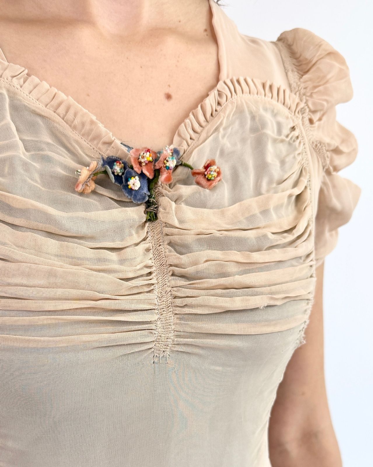 1930s Amoureux De Toi Chiffon Dress