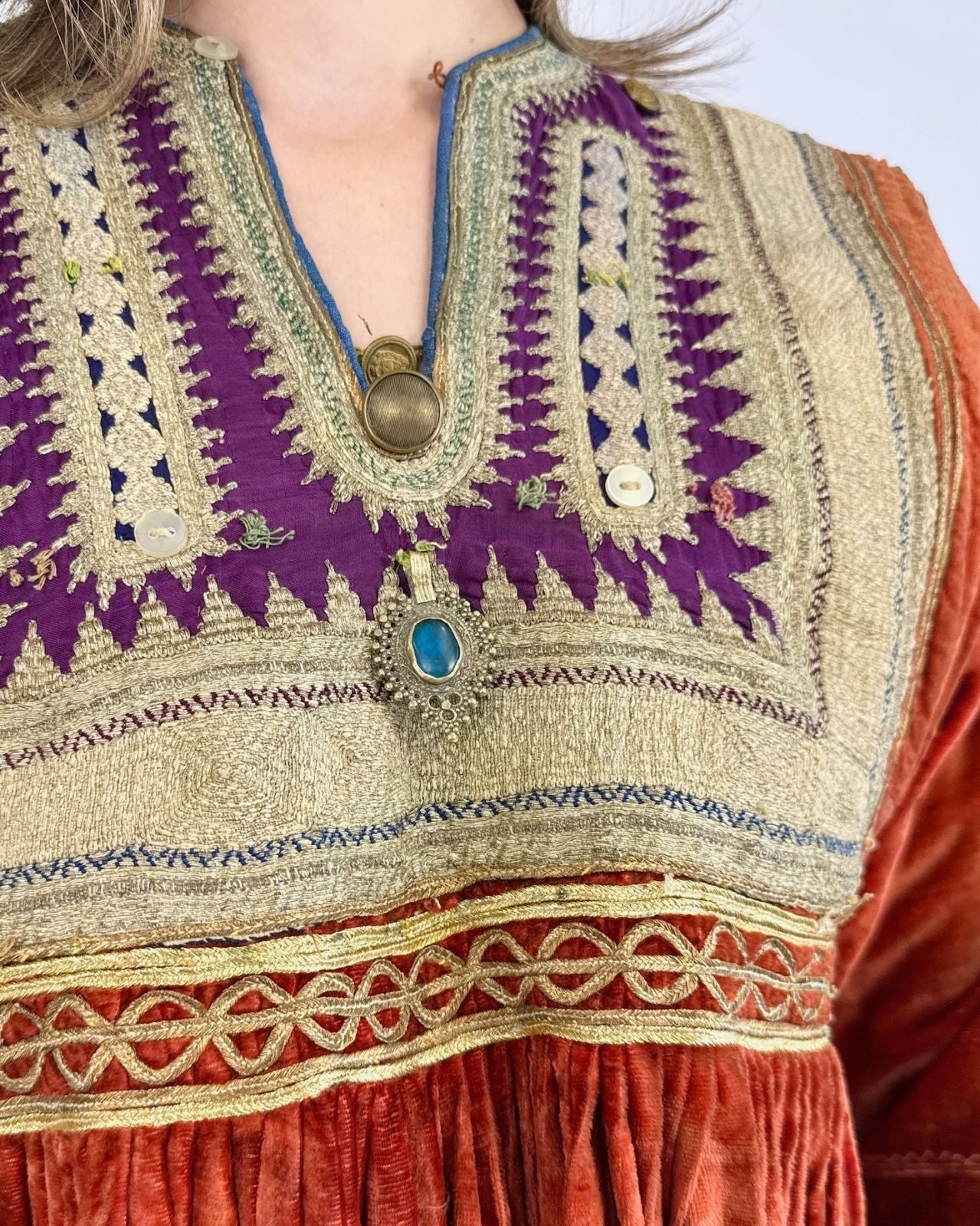 Afghan Citrine Centuries Folk Art Dress