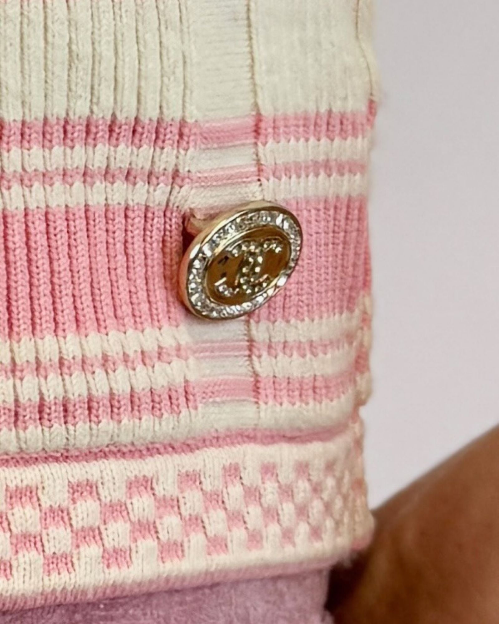 Chanel Tickled Pink Striped Knit Tee