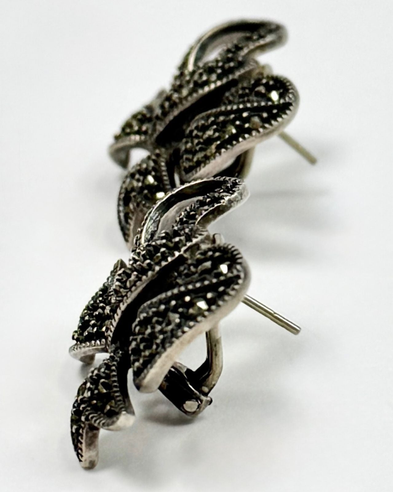 Silver Rhinestone Bow Earrings