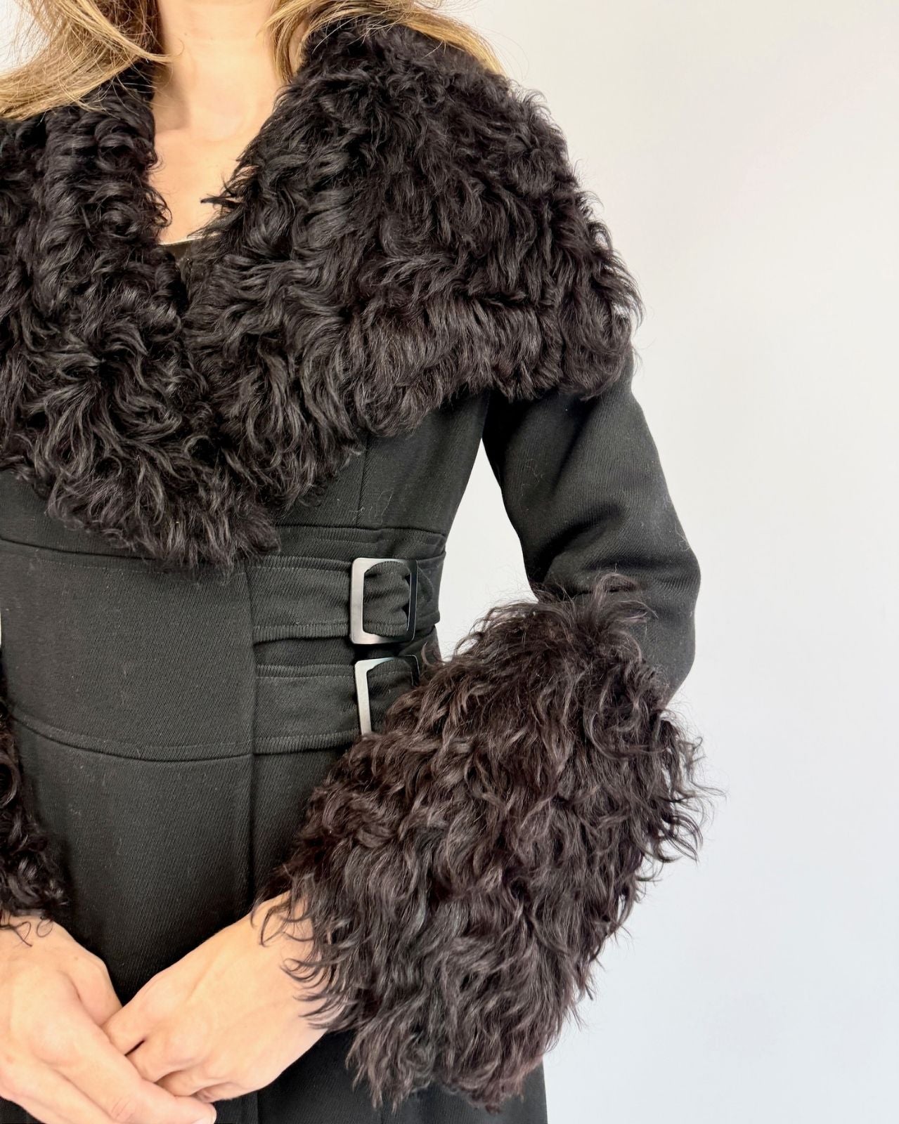 Shadowed Travels Wool Curly Lamb Duster