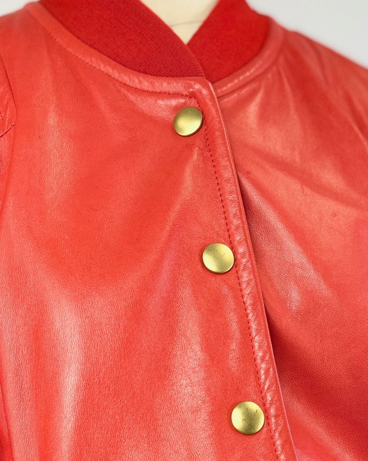 Escada Ten Hut Red Leather Jacket