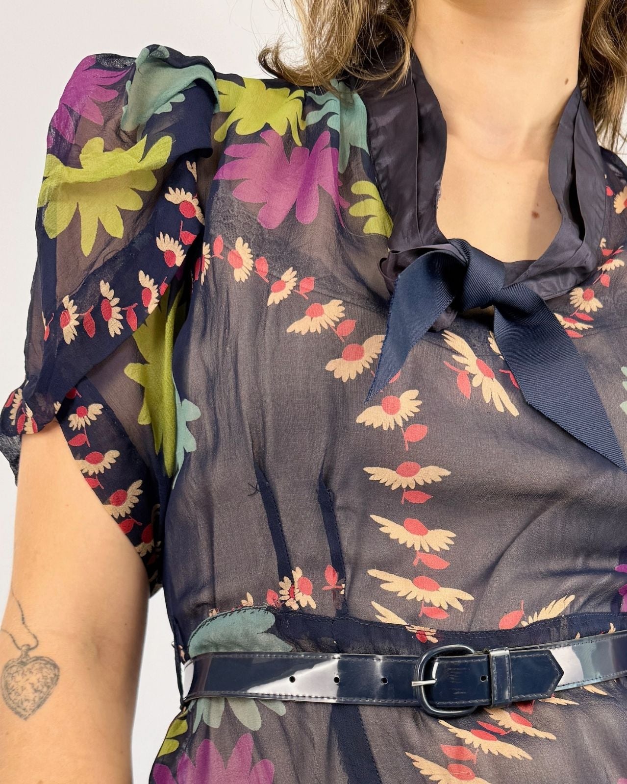 1940s Spring In My Step Silk Dress