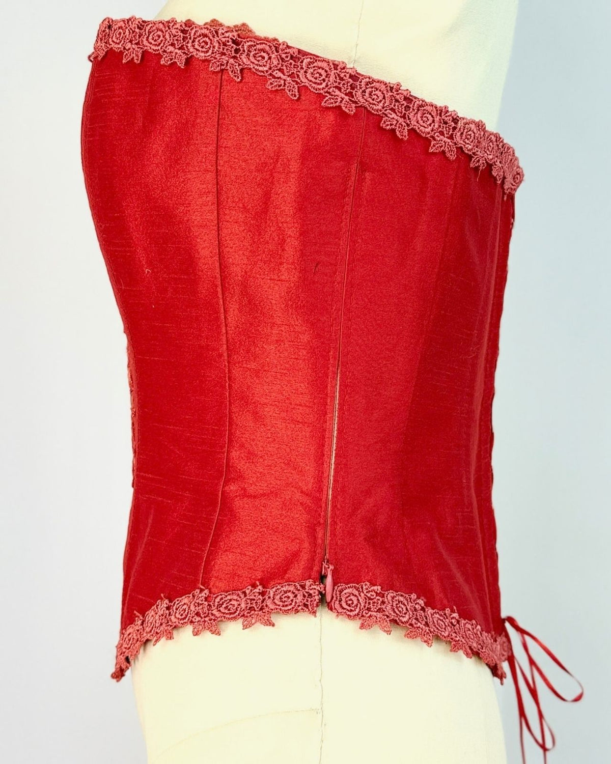 Lorrie Kebala Red Silk Bustier