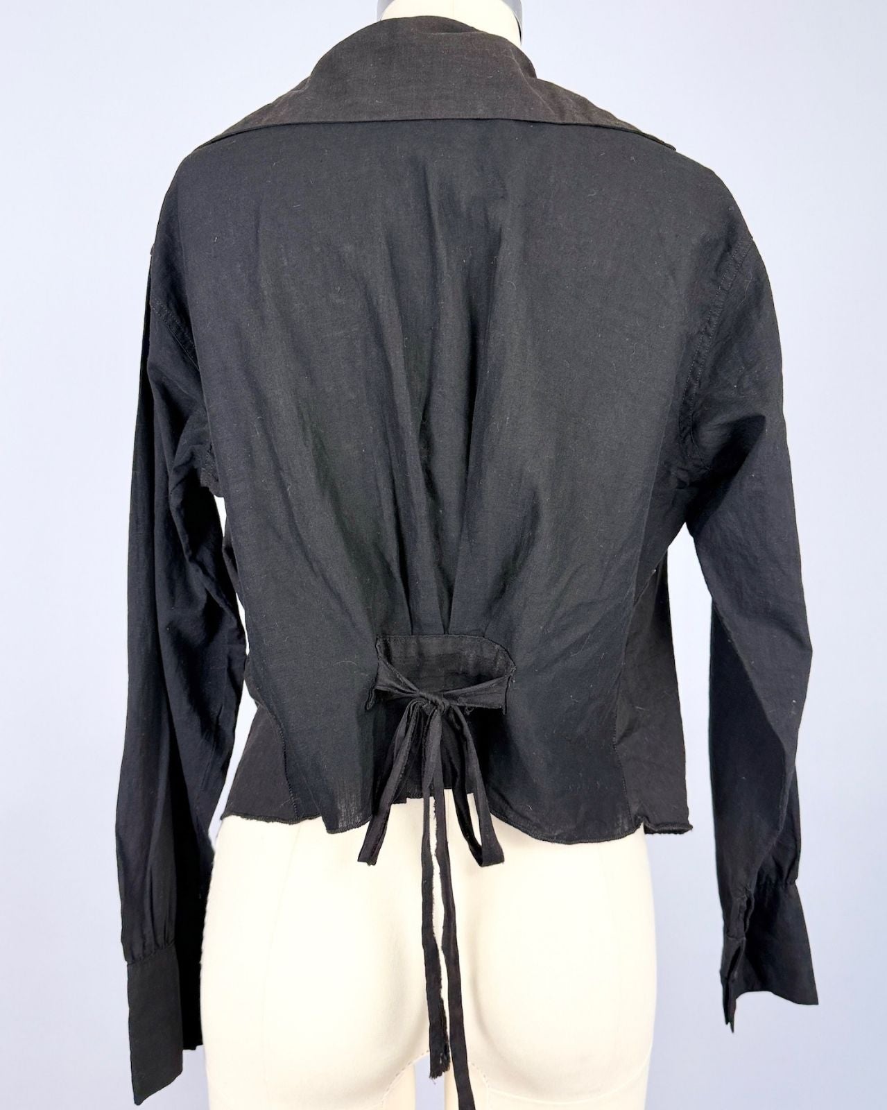 Black Edwardian Embroidered Blouse