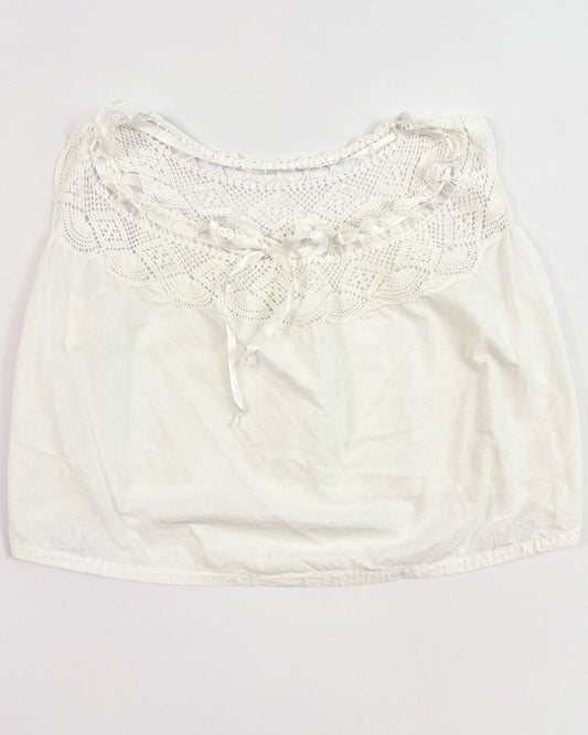 White Cotton Lace Corset Cover