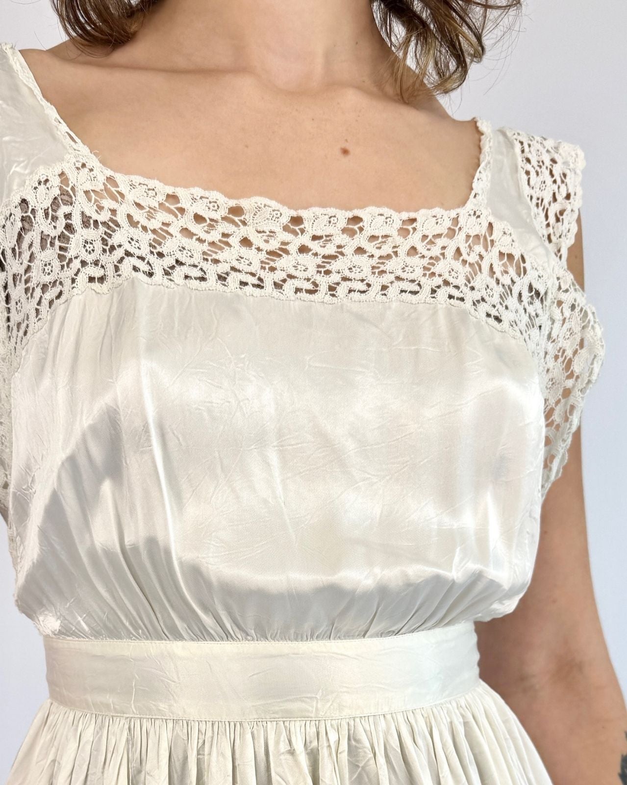 1930s Dove Springs White Slip Dress